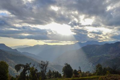 Scenic view of mountains against sky