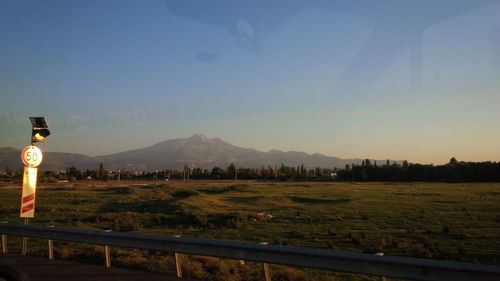 Scenic view of field against sky