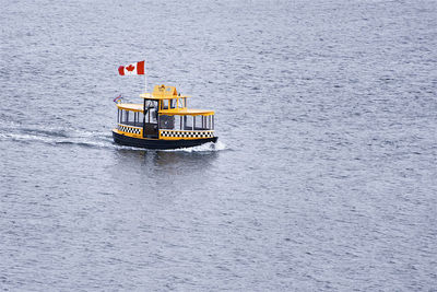 Ship sailing in sea