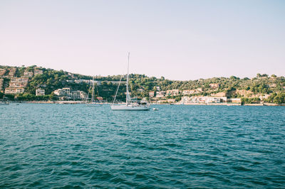 Boats in calm sea