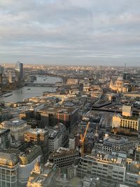 High angle view of buildings in city