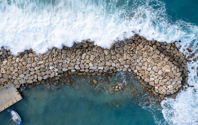 High angle view of beach