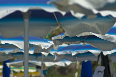 Close-up of blue paper against blurred background