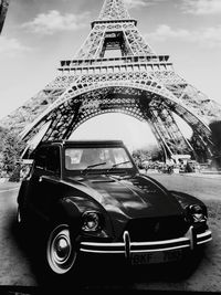 Vintage car against sky