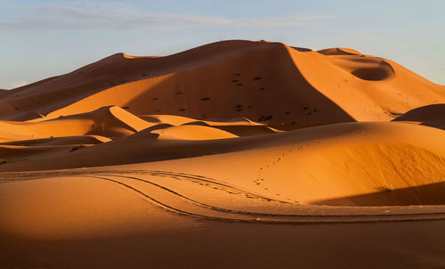 Sand dunes in a desert