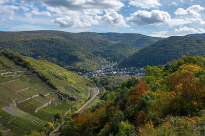 High angle view of landscape against sky