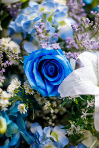 Close-up of white rose bouquet