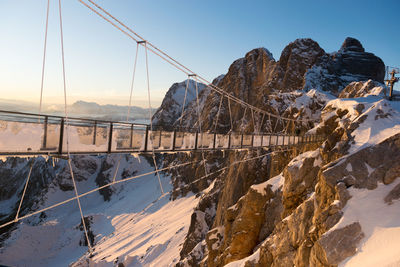 Scenic view of snow covered mountain