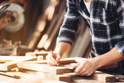 Man working on wood