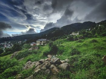 Scenic view of mountains against sky