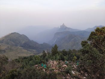 Scenic view of mountains against sky