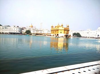 View of buildings against clear sky