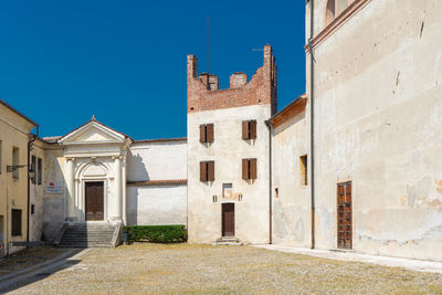 Exterior of building against blue sky