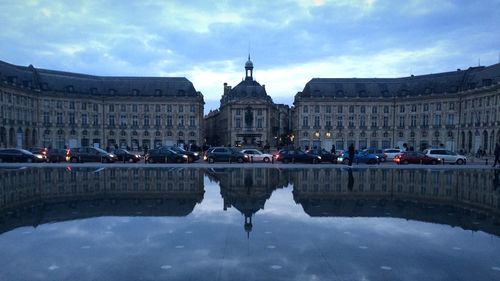 Reflection of buildings in water