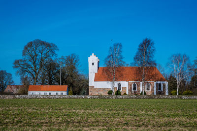 Homå church outside grenaa, denmark