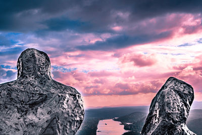 Scenic view of sea against sky at sunset