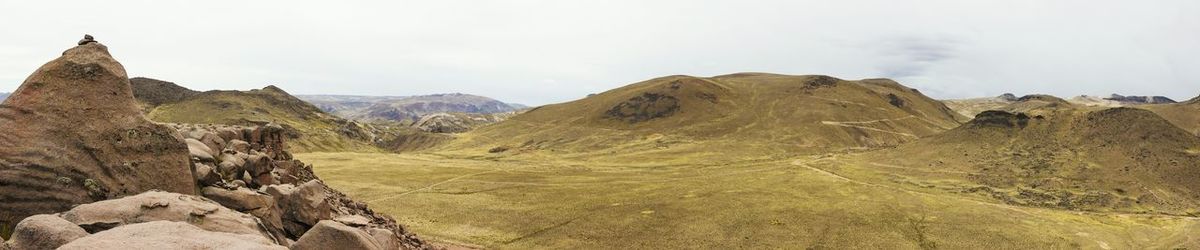 Panoramic view of mountains against sky