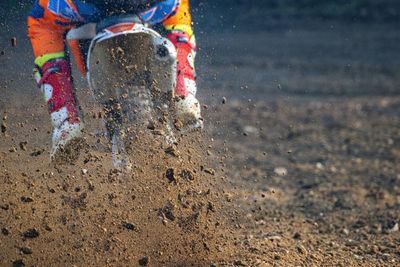 Motocross scene on a trail