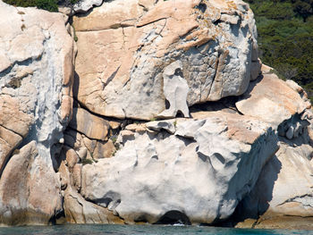 Rock formation on land