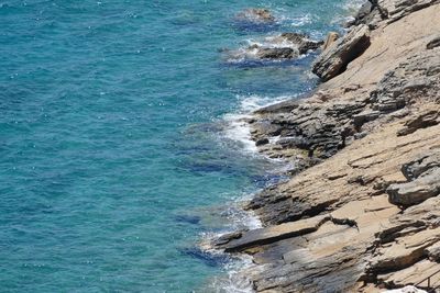 High angle view of beach against sky