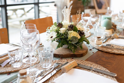 Place setting on table