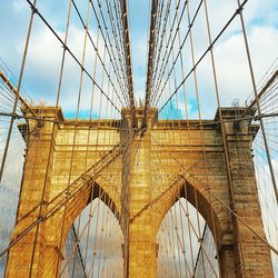 Low angle view of suspension bridge