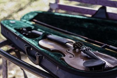 Close-up of violin