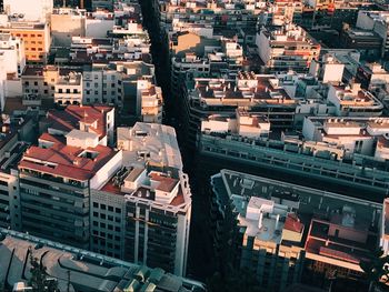 High angle view of buildings in city