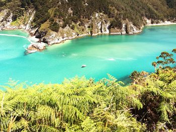 High angle view of sea