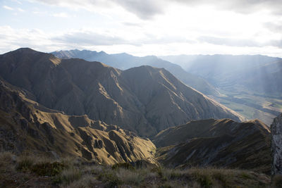 Scenic view of mountains against sky