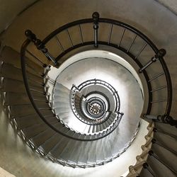 Directly above shot of spiral staircase