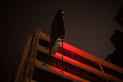 Low angle view of building against sky at night