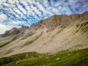 Scenic view of landscape and mountains against sky