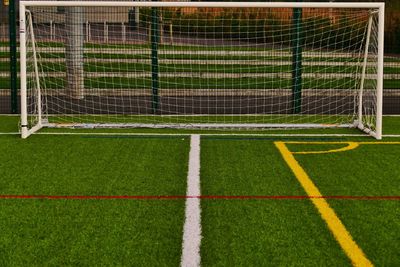 Close-up of soccer field