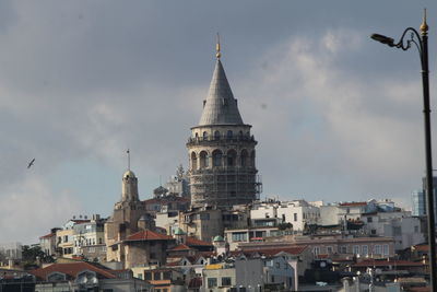 View of buildings against cloudy sky