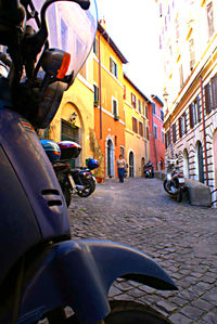 Cars parked on street
