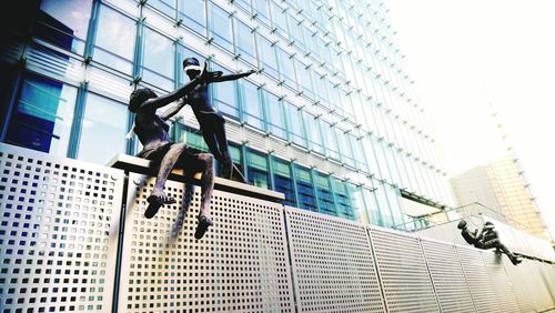 Low angle view of modern building against sky