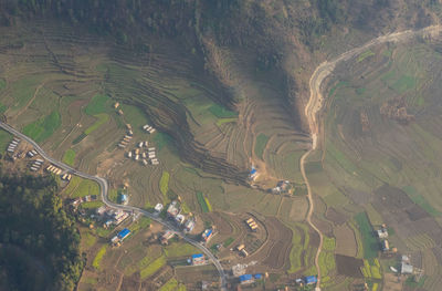 Aerial view of agricultural field