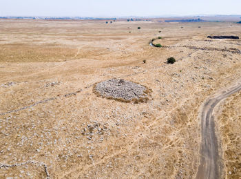 High angle view of sand dune