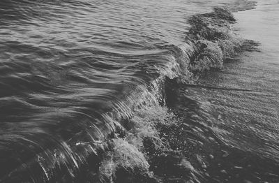 High angle view of wave in sea