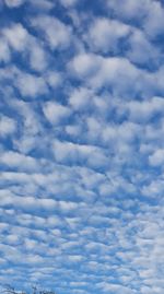 Low angle view of clouds in sky
