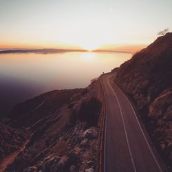 View of road at sunset