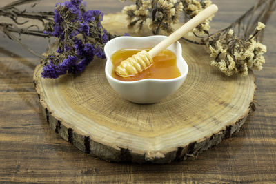 Close-up of food on table