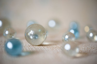 Close-up of glasses on table