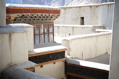Snow covered roof of building