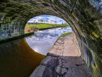 Arch bridge over river