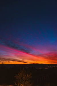 Scenic view of dramatic sky during sunset