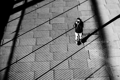 Man walking on footpath