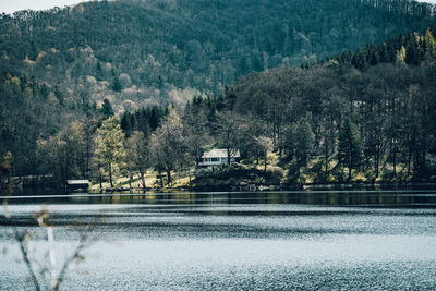 Scenic view of lake against mountain