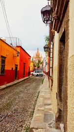 Narrow alley along buildings